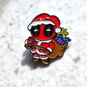 Deadpool Christmas Pin Lanyard Badge Lapel Marvel Disney